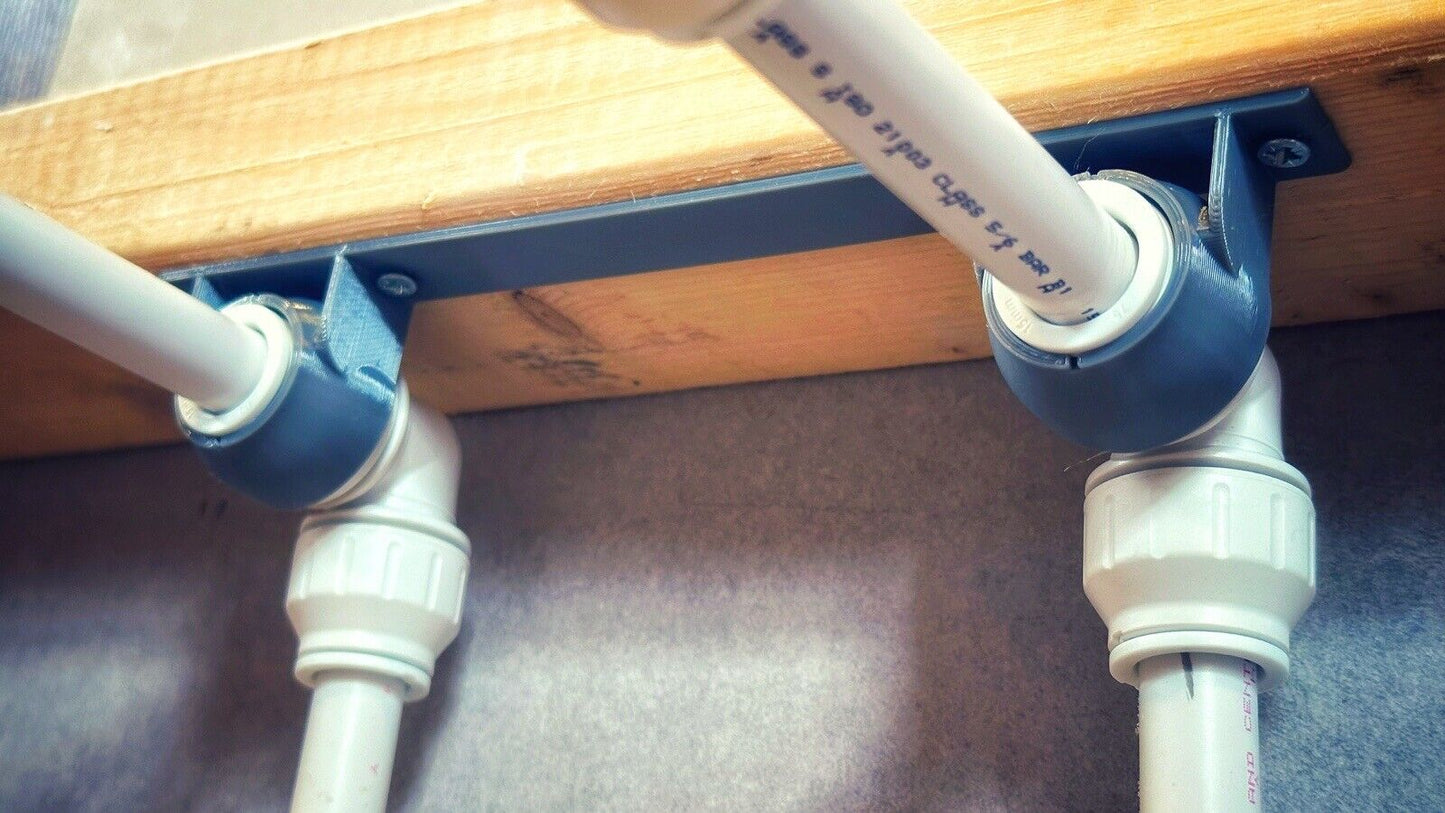 150mm width SHOWER BAR Bracket Compatible with 15mm JG Speedfit Push Fit Elbow - Precise 150mm Width