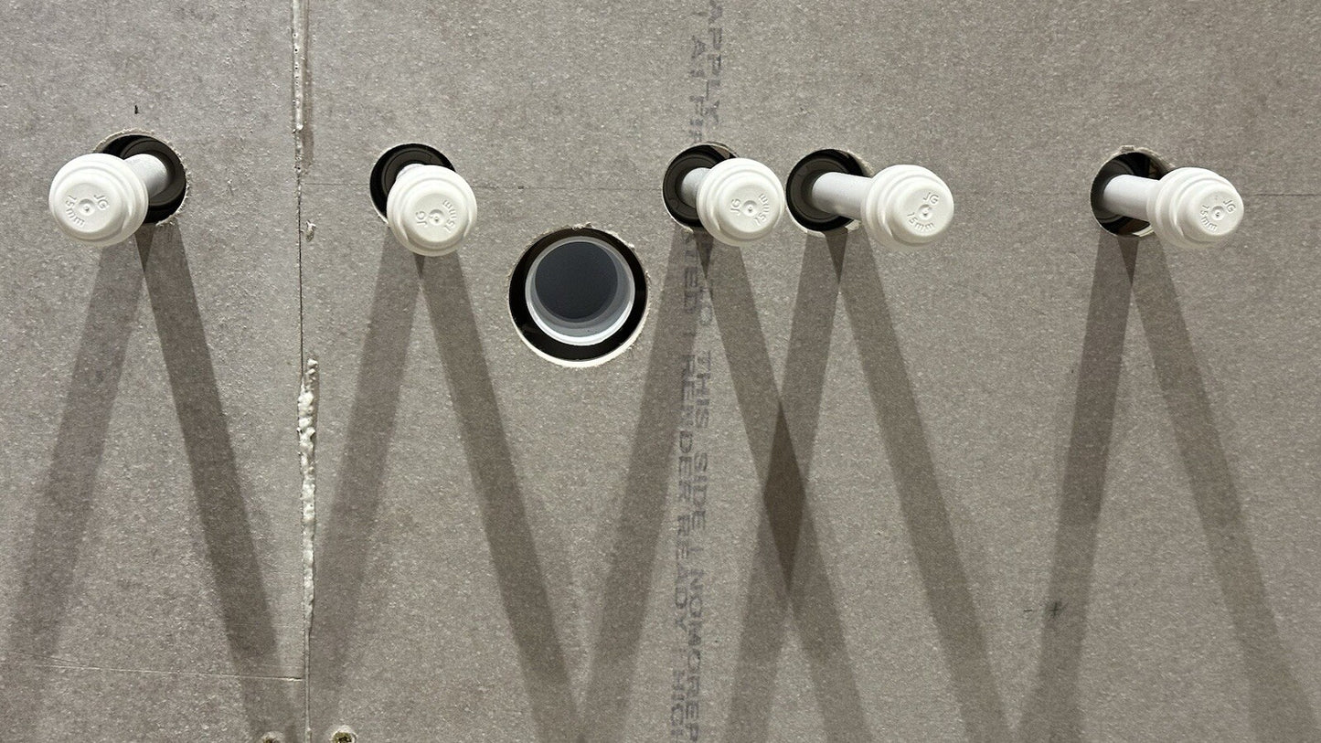 BUNDLE: 6 x Elbow Brackets and 1 x Elbow SHOWER BAR (150mm width) Compatible with 15mm JG Speedfit Push Fit Elbow