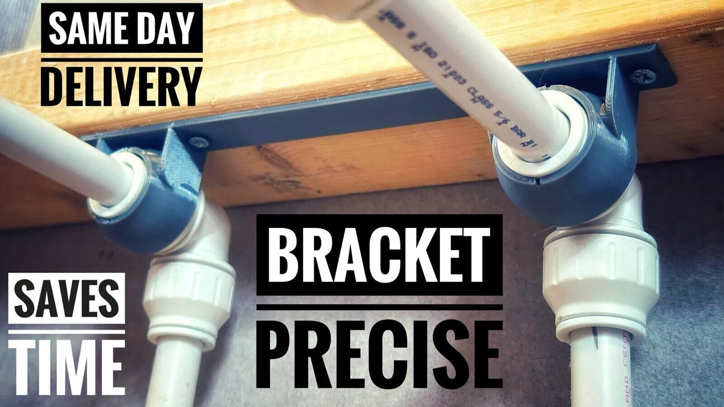 BUNDLE: 6 x Elbow Brackets and 1 x Elbow SHOWER BAR (150mm width) Compatible with 15mm JG Speedfit Push Fit Elbow