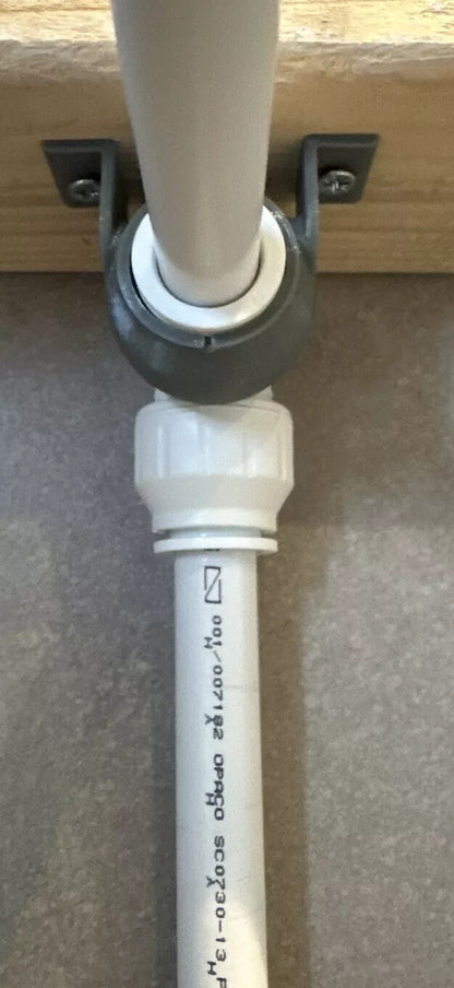 BUNDLE: 6 x Elbow Brackets and 1 x Elbow SHOWER BAR (150mm width) Compatible with 15mm JG Speedfit Push Fit Elbow