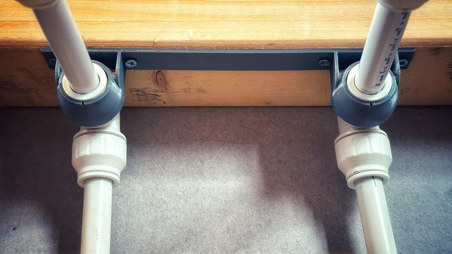 BUNDLE: 6 x Elbow Brackets and 1 x Elbow SHOWER BAR (150mm width) Compatible with 15mm JG Speedfit Push Fit Elbow