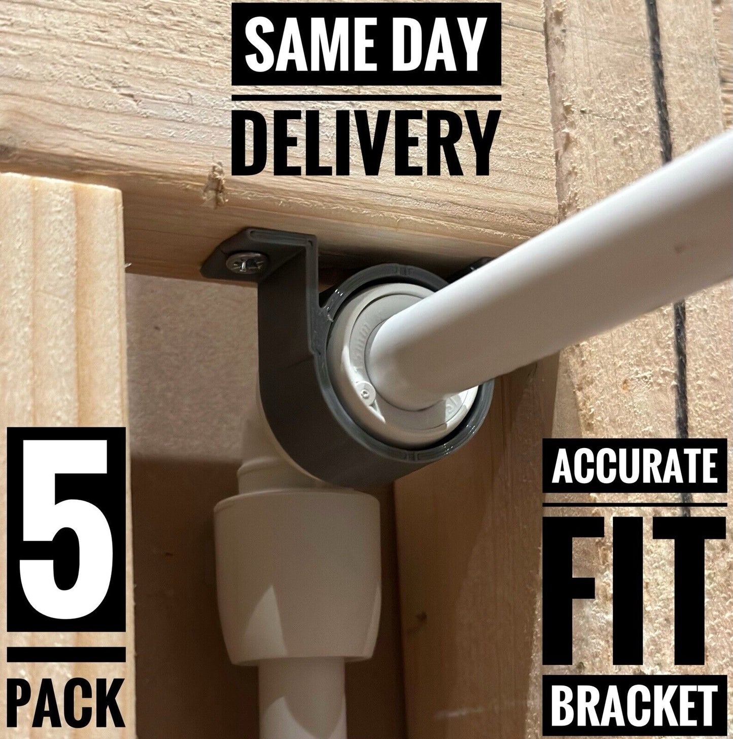 15mm Bracket compatible with Hep2O Push Fit Elbow - Pack of 5