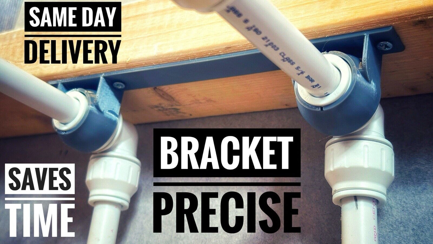 150mm width SHOWER BAR Bracket Compatible with 15mm JG Speedfit Push Fit Elbow - Precise 150mm Width