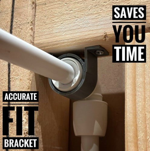 BUNDLE: 6 x Elbow Brackets and 1 x Elbow SHOWER BAR (150mm width) Compatible with 15mm Hep2O Push Fit Elbow