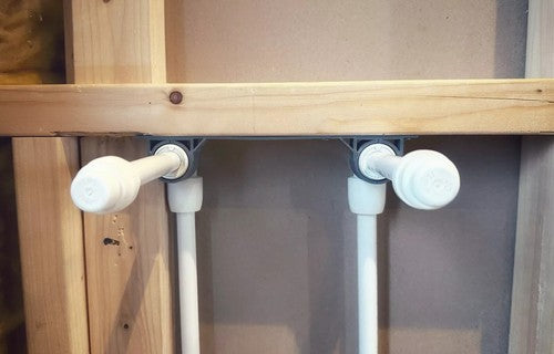 BUNDLE: 6 x Elbow Brackets and 1 x Elbow SHOWER BAR (150mm width) Compatible with 15mm Hep2O Push Fit Elbow
